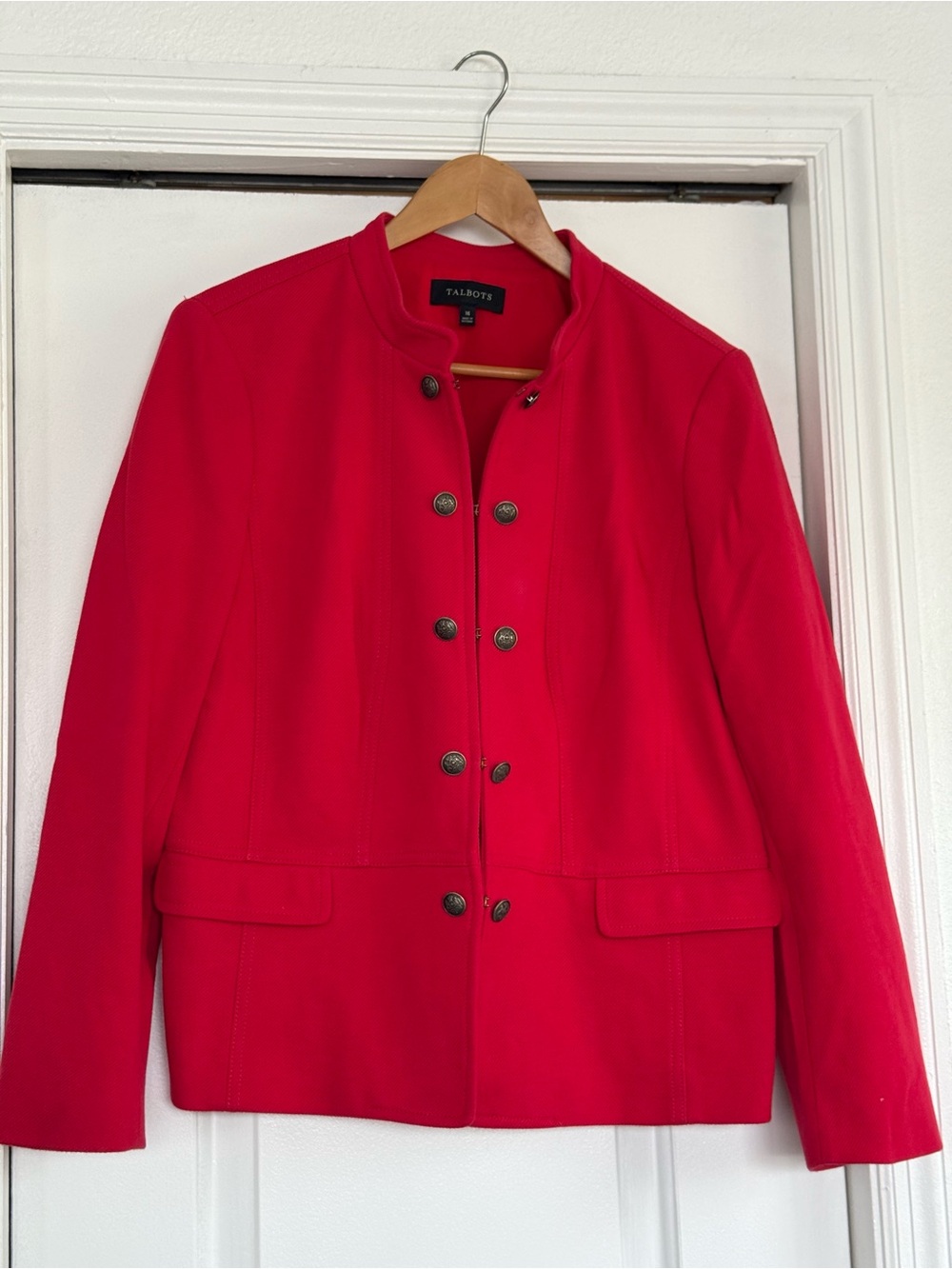 Talbots Red Military-Style Blazer Jacket
